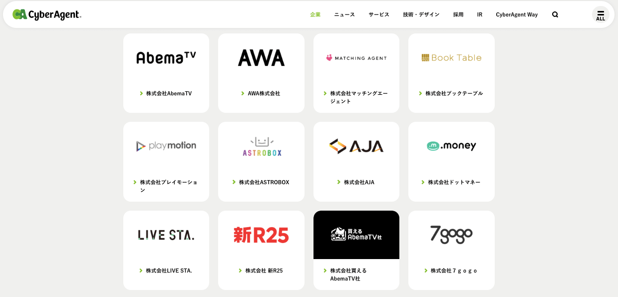 サイバーエージェント　事業内容