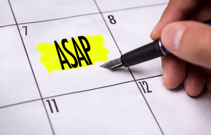 「ASAP」は期限を指定しない