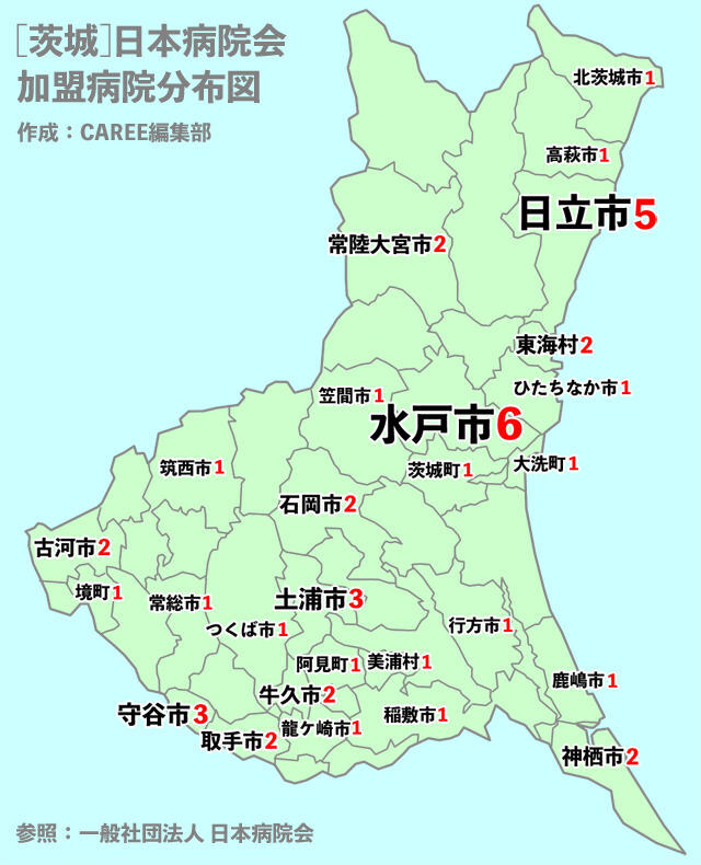 茨城県　病院数